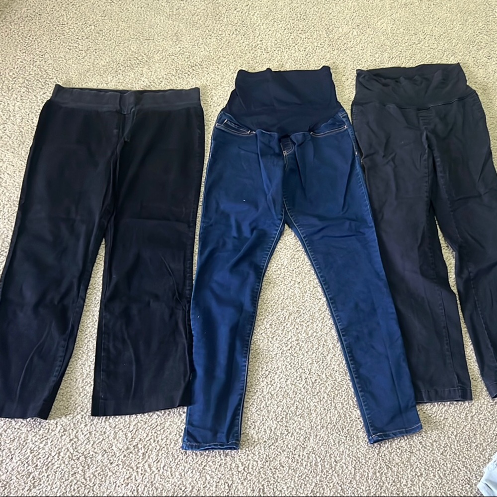 Maternity Pants Bundle - Black & Navy Trio